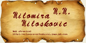 Milomira Milošković vizit kartica